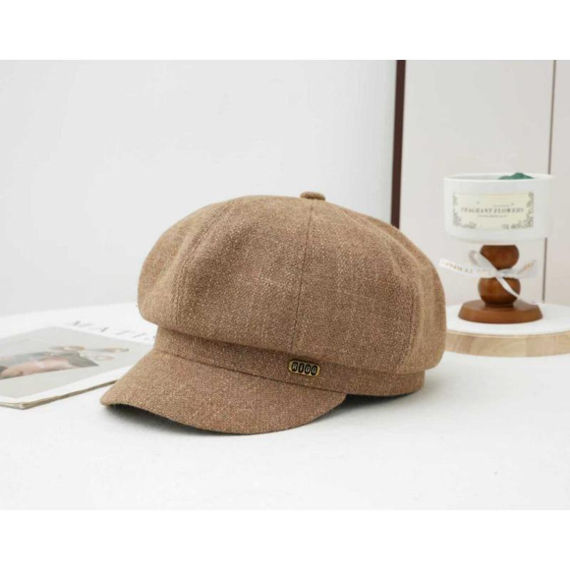 

Новая универсальная шляпа в британском стиле, осенняя, для активного отдыха, ветрозащитная, восьмиугольная шляпа, подчеркивающая лицо, маленький берет, ретро шляпа художника One Size