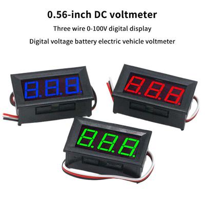 DC 100V 10A 0.56 Inch Mini Red Green Blue LED Display Panel Voltage Meter Voltmeter Home Use Voltage 3 Three Digital
