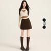 Women's 2026 Retro Plaid Woolen Chain High-Waist Bodycon A-line Skirt