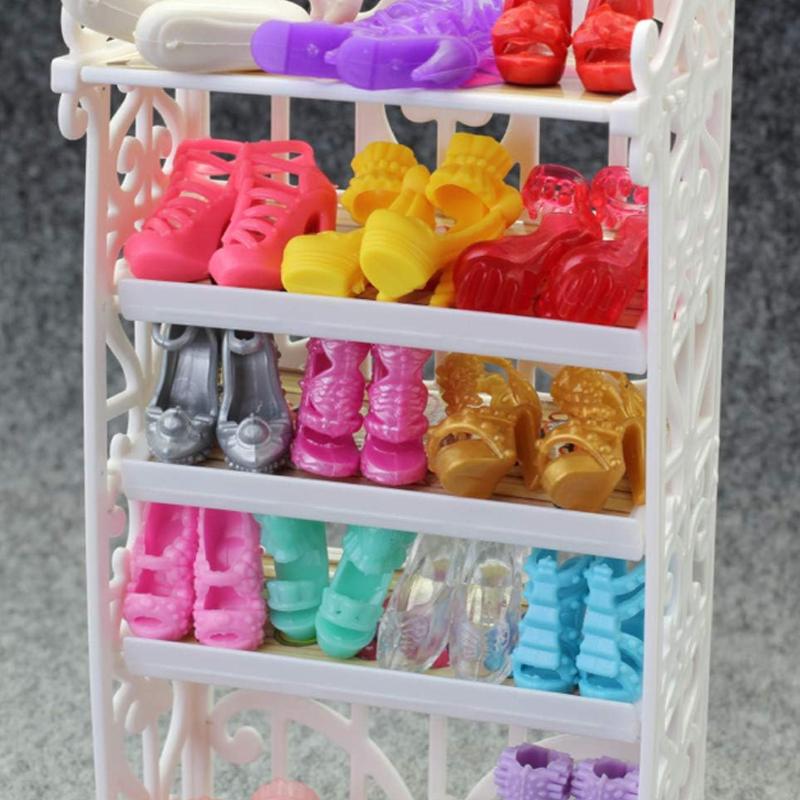 50 Pairs Doll Shoes High Heel Shoes Doll Boots Flat Shoes Set for 11.5 Inch Girl Dolls Different Assorted Colors Fashion Shoes