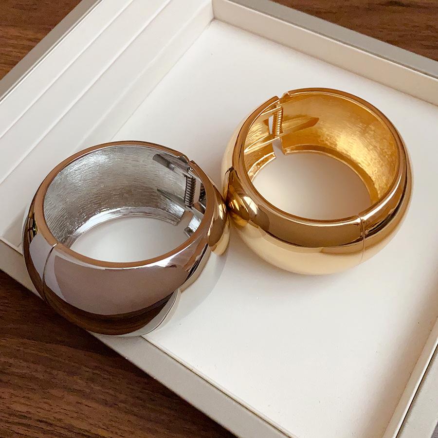 Metalowe Okrągłe Błyszczące Elastyczne Bransoletki na Nadgarstek dla Kobiet Europejskie Amerykańskie Przesadna Osobowość Prosta Bransoletka Lekki Luksus Cyrkonia