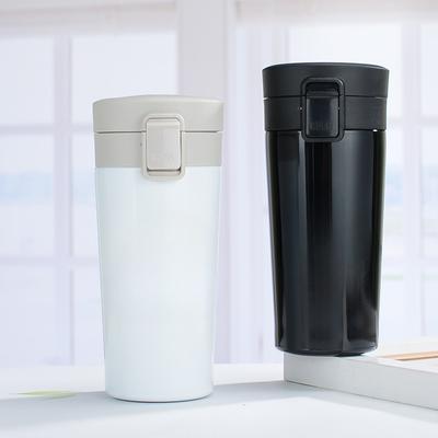 Stainless Steel Coffee Cup Business Bounce Cover Simple Hand-held Car Mug Office Gift Cups.