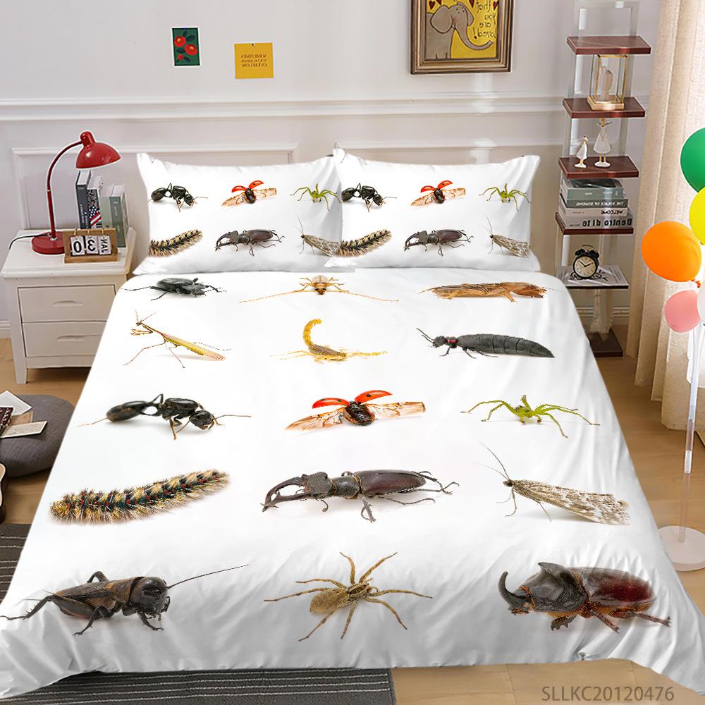 Quilt Cover Pillowcase Two Or Three-Piece Set Polyester Color Insect 3D Digital Printing