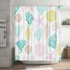 Seashell Print Shower Curtain Bath Decor White