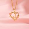 Trendy Luxury Heart and Flower Pendant Necklace for Women