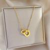 Love Ring Minimalist Furnace Real Gold Necklace Female Collarbone Chain With Jewelry