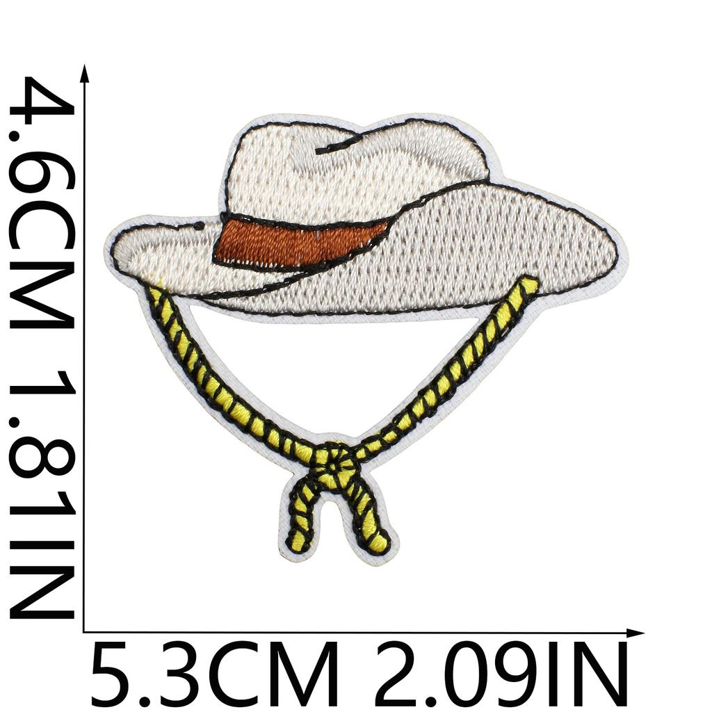 52 Pezzi Stoffa Ricamata Mista Tema Western Denim Adesivo Stile Punk Teschio Patch Adesivo Decorazione Vestiti Cactus