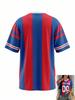 Retro ENGLAND Style 00 Print Color Block Striped T-Shirt Red Blue Vertical Stripe Loose Sporty Jersey Summer Casual Tops Tee Y2k