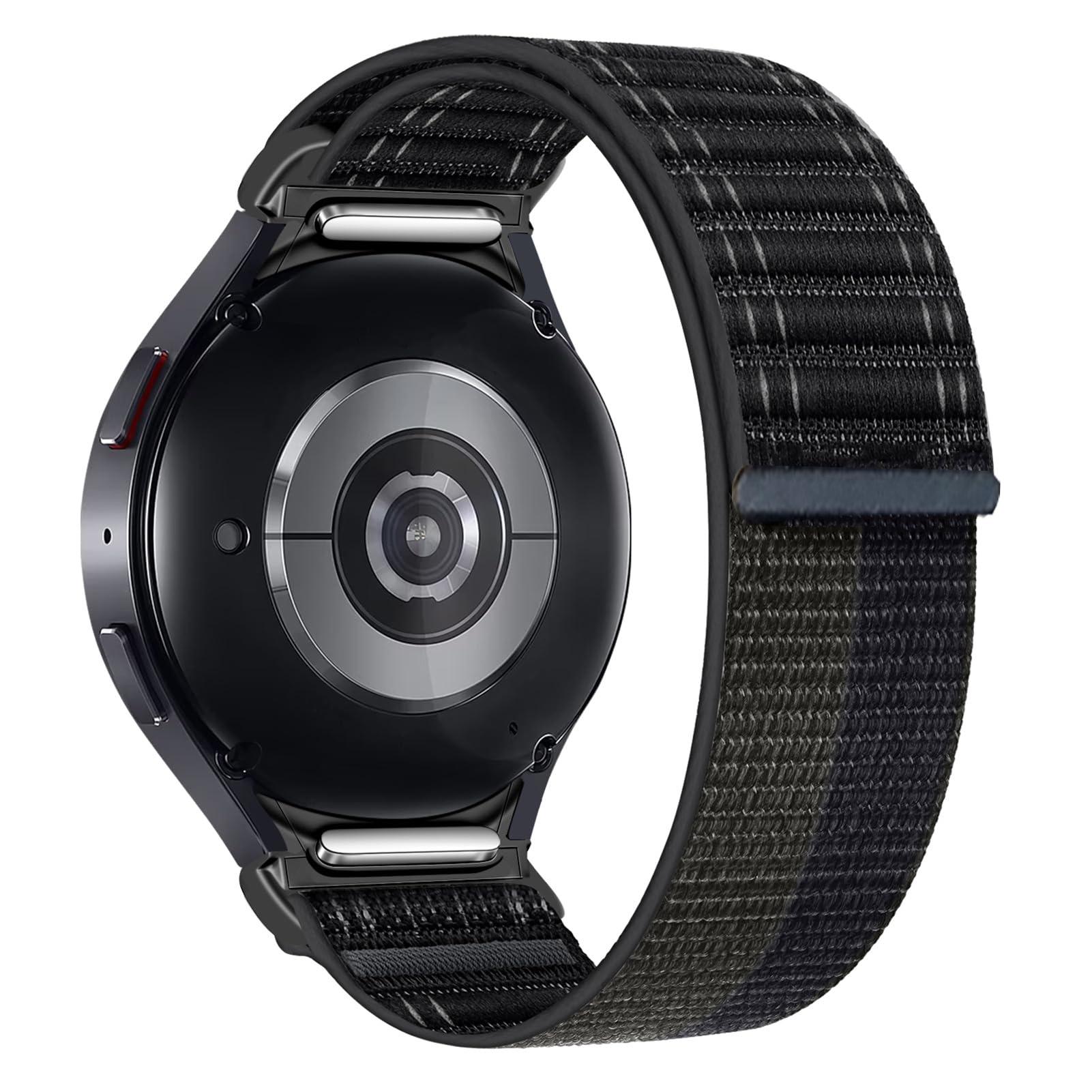 

Нейлоновый ремешок для Samsung Galaxy Watch 7 FE 6 5 4 44 мм 40 мм спортивный браслет-браслет для Galaxy Watch 6 Classic 47 мм 43 мм/4 Classic 42 мм 46 мм 5 Galaxy Watch 7 чёрный