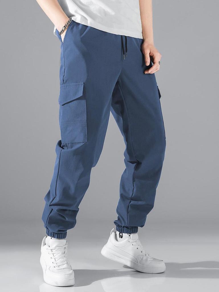 Men's Multi-pocket Heavyweight Twill Joggers for Spring and Autumn