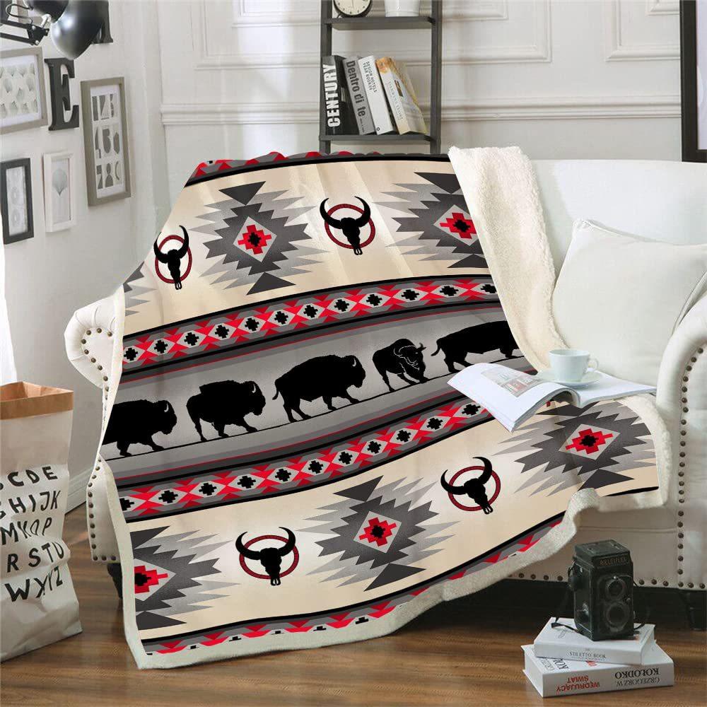 Geometric Print Flannel Blanket Nap Thermal Blanket Sofa Blanket
