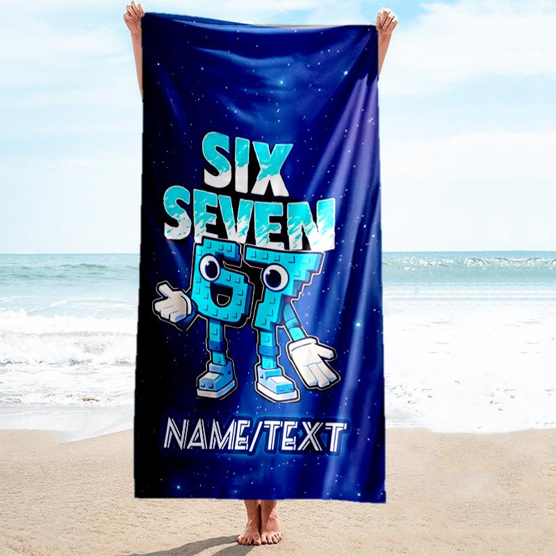 1PC Custom Name Space Adventure Beach Towel Highly Absorbent And Sand-Resistant Towel for Swimming, Pool, Yoga, And Travel Lightweight