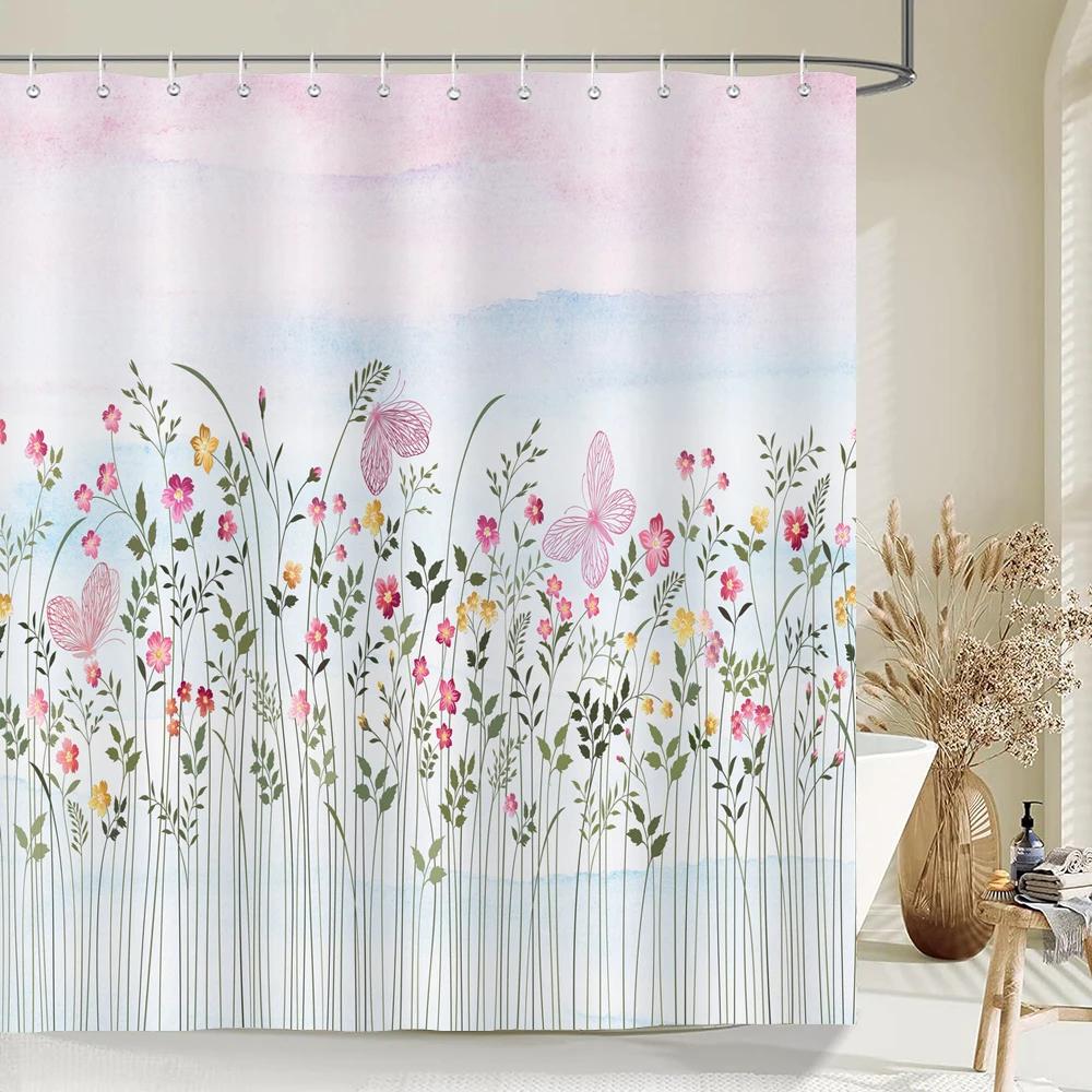Dandelion Natural Flowers Shower Curtains Waterproof Bathroom Curtain Bath Curtain High Quality With Hooks Shower Curtain
