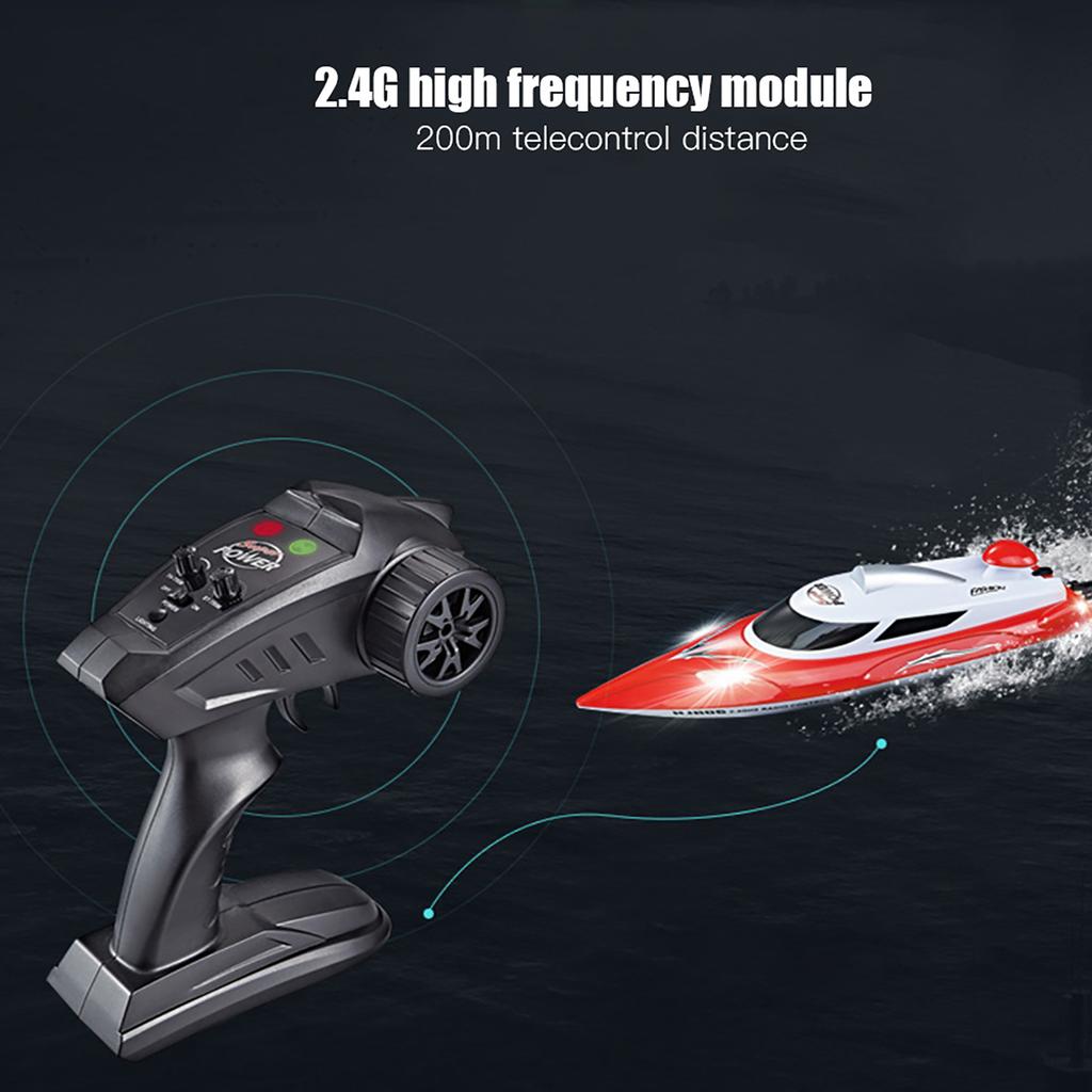 RC 2,4 GHz Fernbedienung 4 Kanal Mini Boot Racing Schnellboot Modell Kinder Spielzeug Fahrzeug Schiff (rot)
