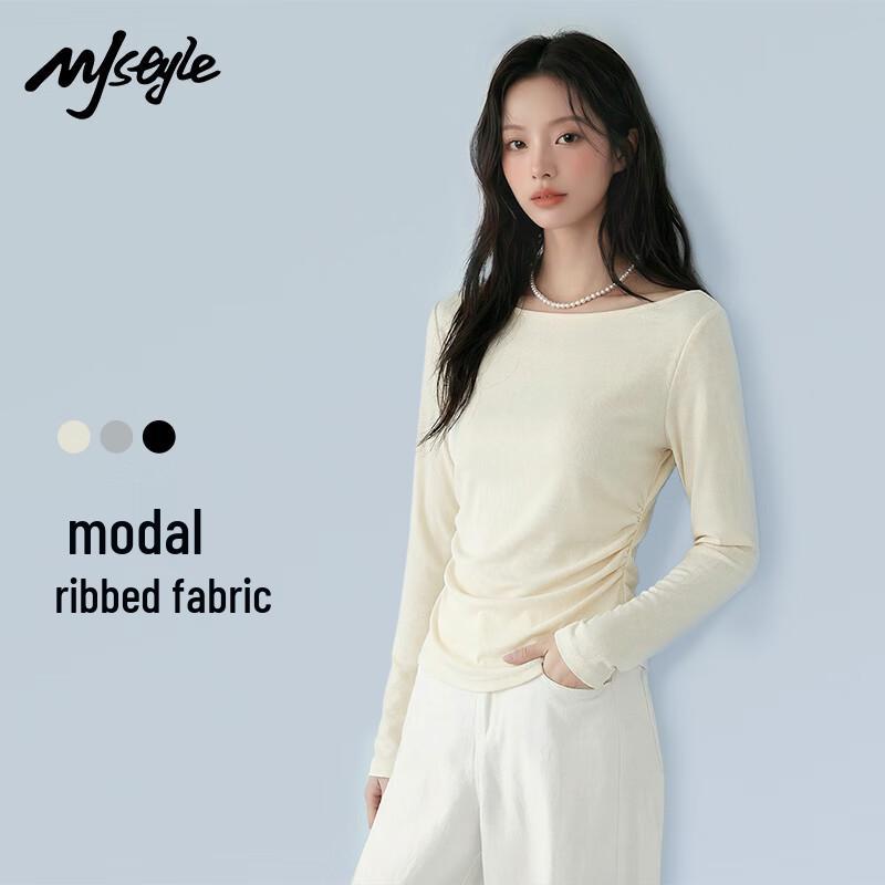 Women s MJ STYLE Off-Shoulder Long Sleeve Slim-Fit Top L