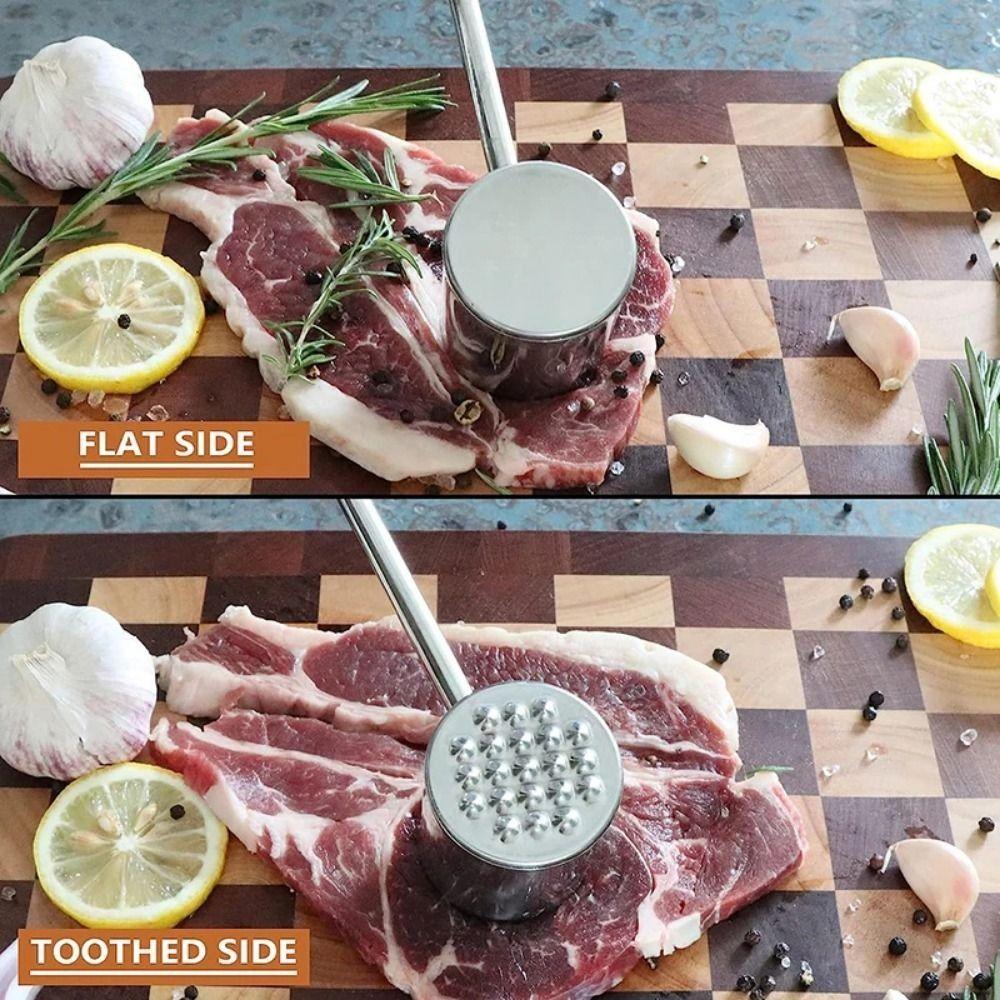 Double-side Loose Meat Tenderizer Stainless Steel Kitchen Beef Hitting Tool  Steak Tenderizing