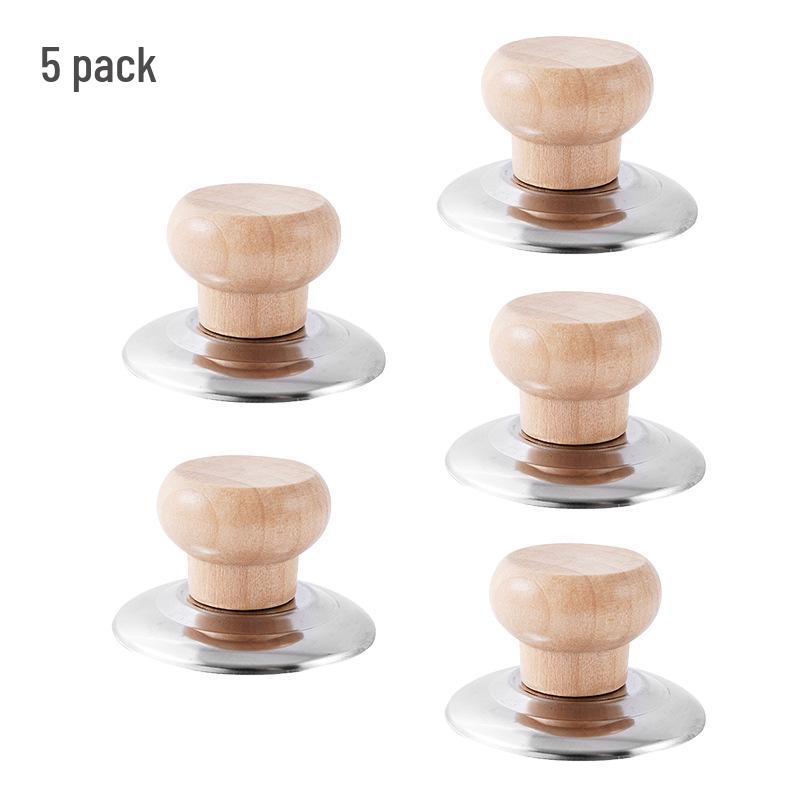 Universal High-Temperature Resistant Solid Wood Pot Lid Handle Knob - Anti-Scald Top Accessory