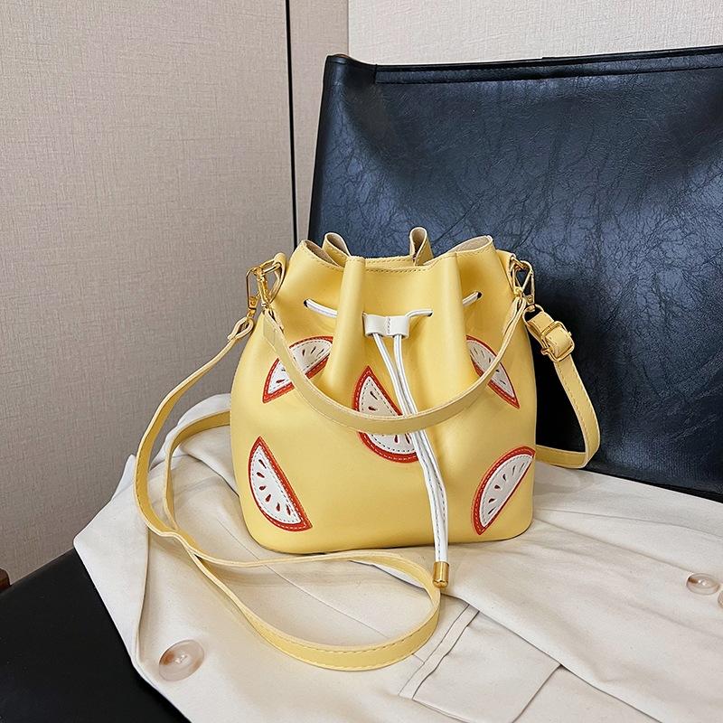 

Летняя маленькая сумка женская новая изысканная универсальная сумка-мессенджер модная портативная сумка-ведро жёлтый