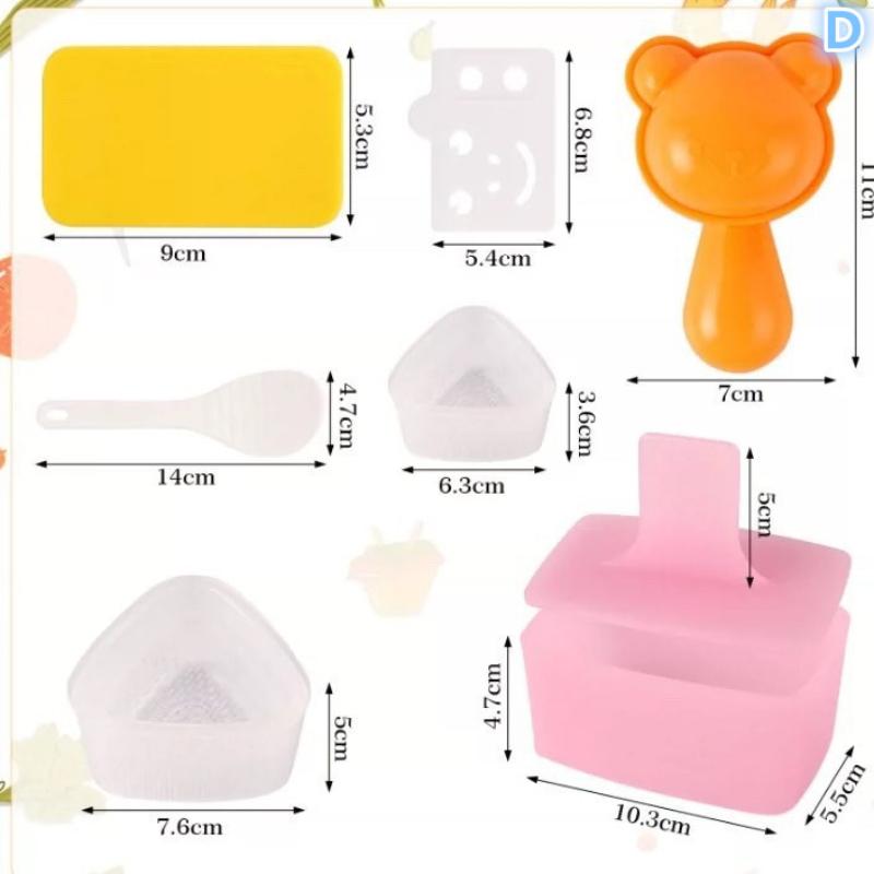 1 Set Stampo per Sushi Triangolare in Plastica Stampo per Palline di Riso per Sushi Stampo Onigiri Gadget da Cucina Stuff Accessori Trasparenti per Bento