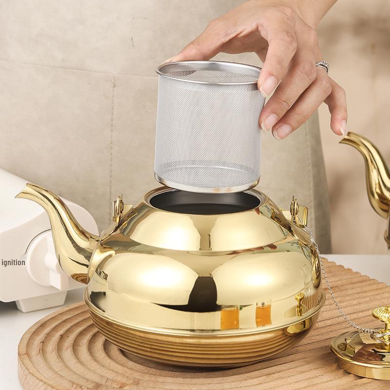 Commercial Stainless Steel Teapot with Strainer for Catering, Restaurant, and Hotel Use