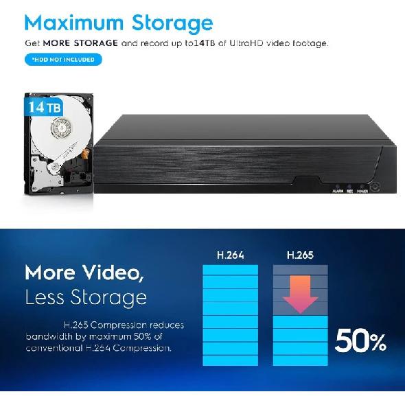 XM 8MP H.265 CCTV NVR 10CH For 2MP 5MP 4K IP Camera Support Human Face Detection Video DVR Recorder Security System XMEYE