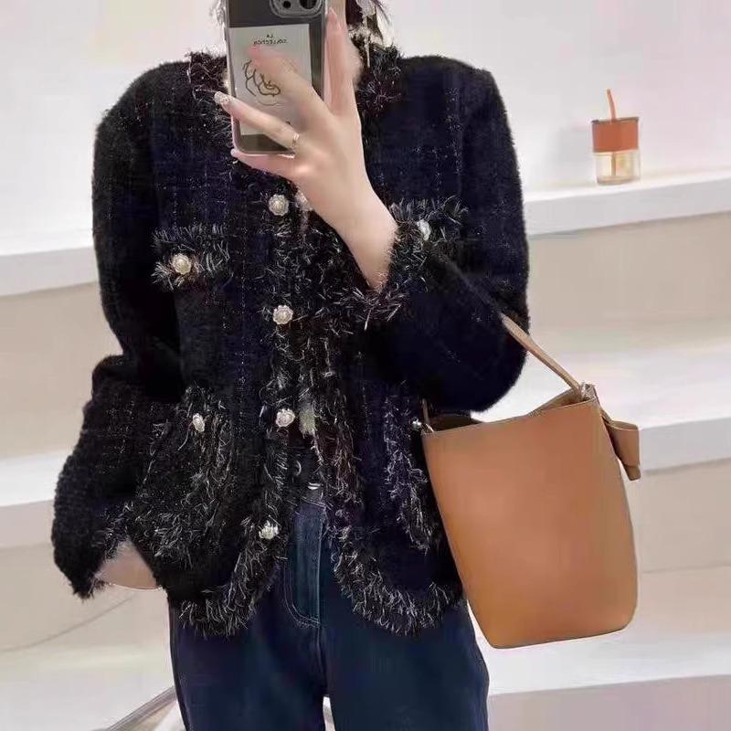 Imitation mink velvet knitted cardigan spring new loose fringed soft waxy sweater jacket women