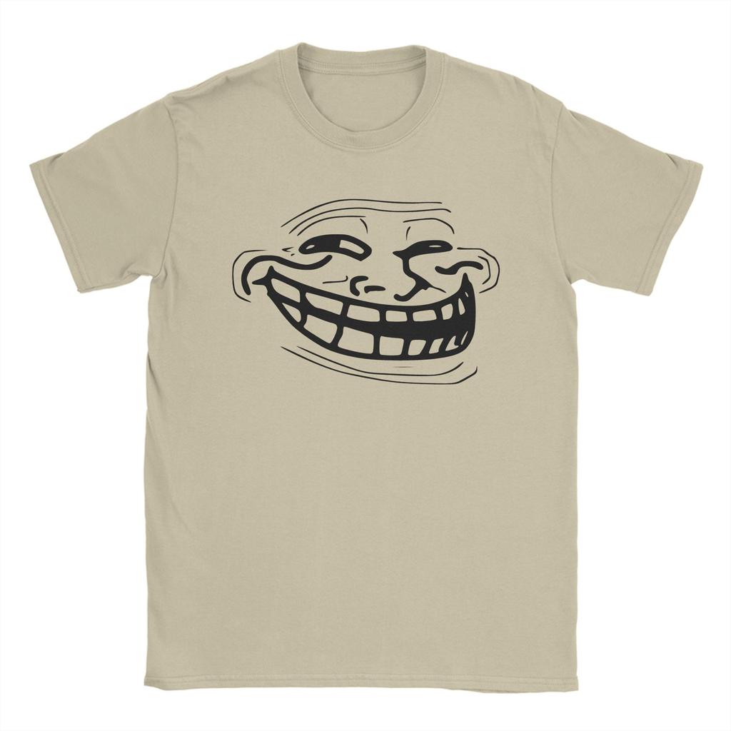 Creative Trollface Design TShirt Unisex Round Collar Pure Cotton T Shirts Short Sleeve Tee Shirt Plus Size Tops