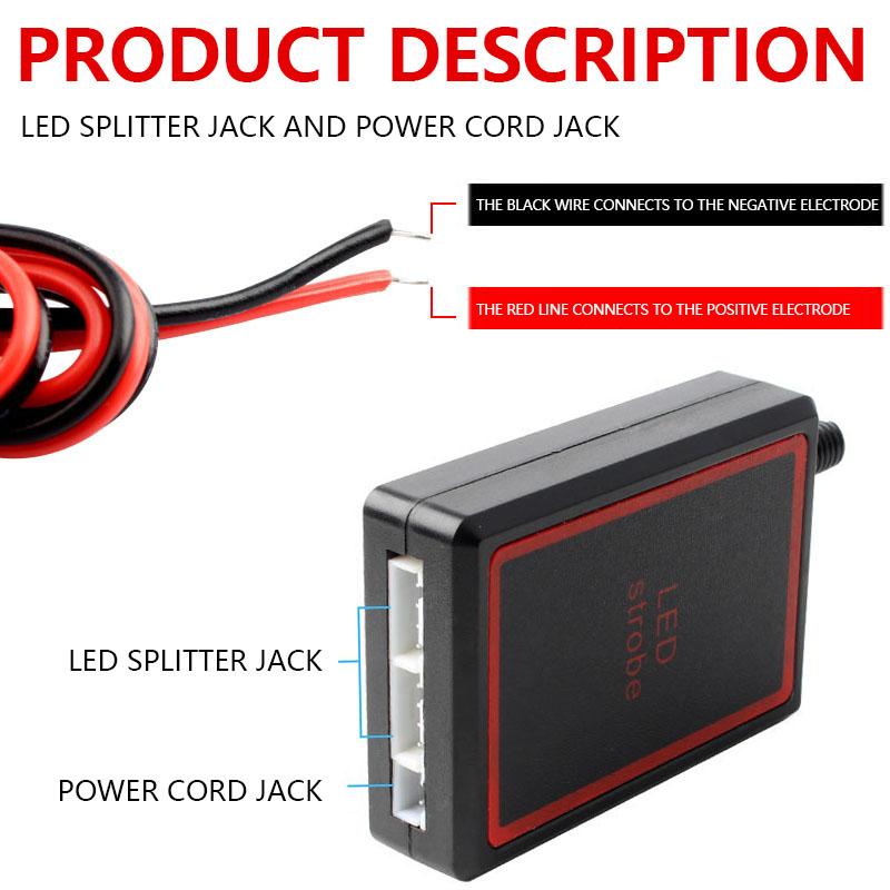 Car Front Grille Strobe Police Lights 4 In 1 Red Blue Flash Warning Emergency Lamp With Wireless Remote Control for Truck Van