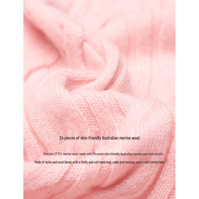 INMAN Women's Cable Knit Color Block Wool Blend Sweater