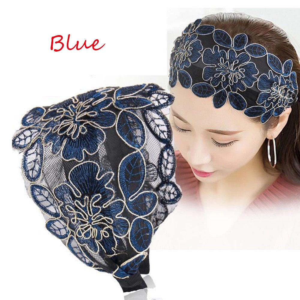 Adjustable Toothed Broadside Floral Printed Non-slip Head Hoop Hair Bands Headband Hair Accessories