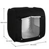 Black Foldable Dogs Tent Coated Silver Outdoor Travel Pet Shelter Nest Bed Windproof Cat House with Shade Cloth for Medium Dogs