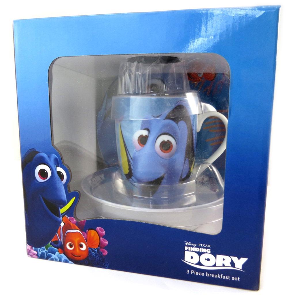 Disney [N9602] - Coffret petit déjeuner porcelaine 'Dory' bleu - 3 pièces