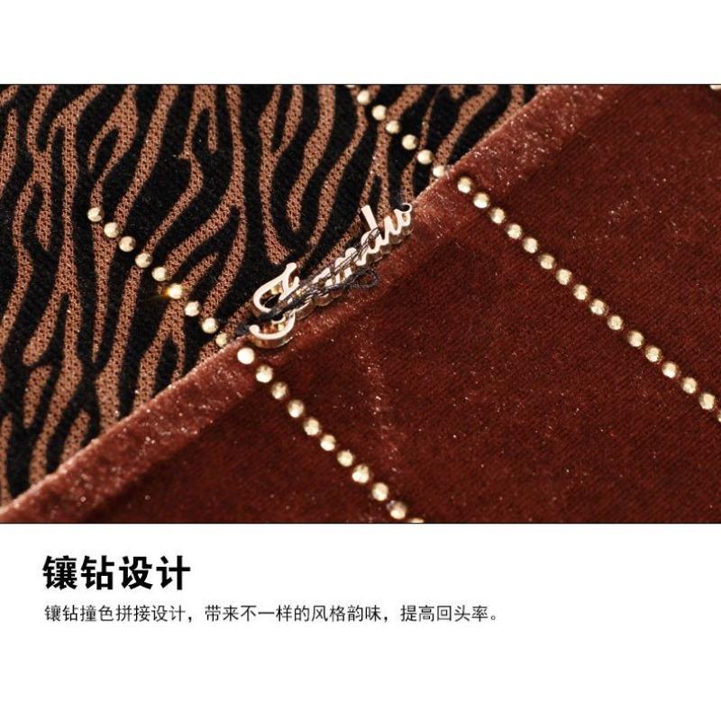 Autumn and Winter New Splicing Fashion Trend Hot Diamond Slimming  Bottoming Shirt Loose Top