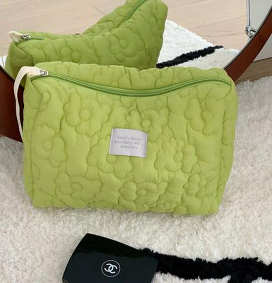 Soft Fluffy Flower Makeup Bag, Large Capacity, Macaron Color