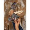 Plus-size Warm Cotton Shoes 2025 Winter New Fleece Color-blocking Ethnic Style Home Women's Shoes