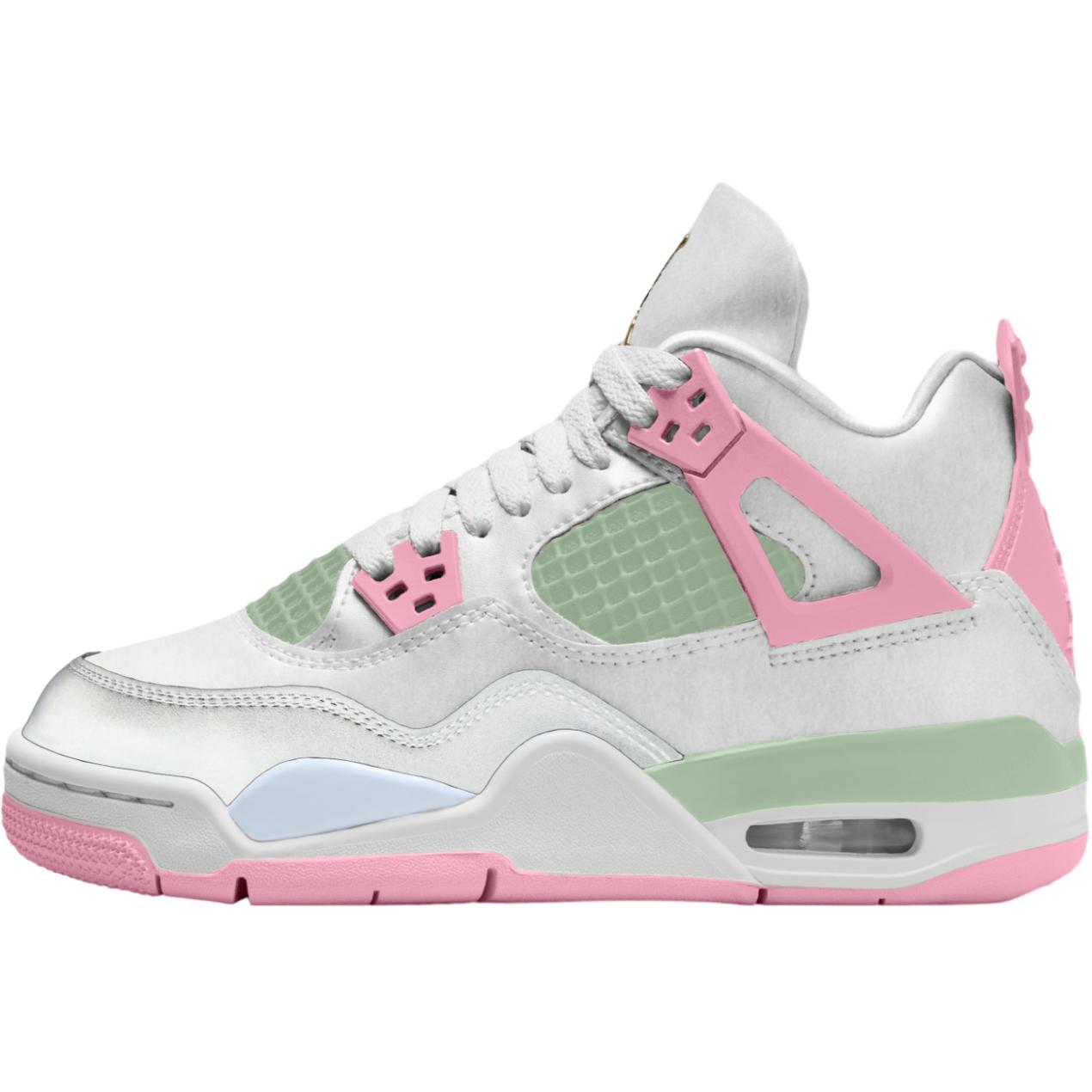 

Air Jordan 4 Retro GS День Святого Валентина 2026 Дитячі кросівки Білі Середньо-Рожеві Напів-Синьо-Зелені Vapor Green IB7068-100 36
