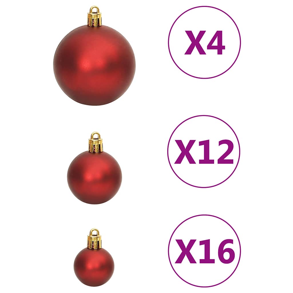 111 pc Christmas Ornament Set Red Polystyrene