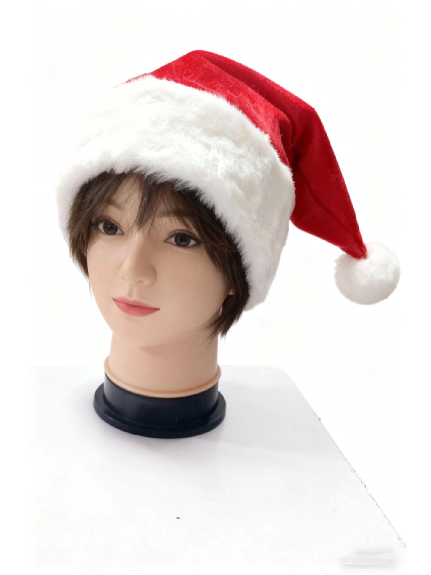 Unisex Gold Velvet Christmas Costume Set with Santa Hat for Adults & Kids One Size