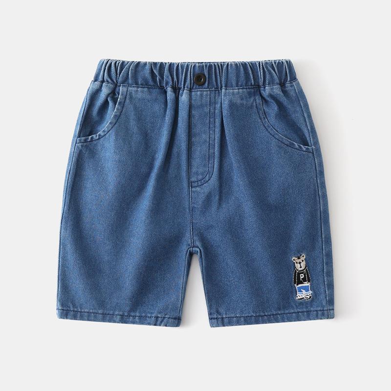 

Детские летние шорты, мальчиковые бриджи, детские вышитые корейские штаны 140 синий