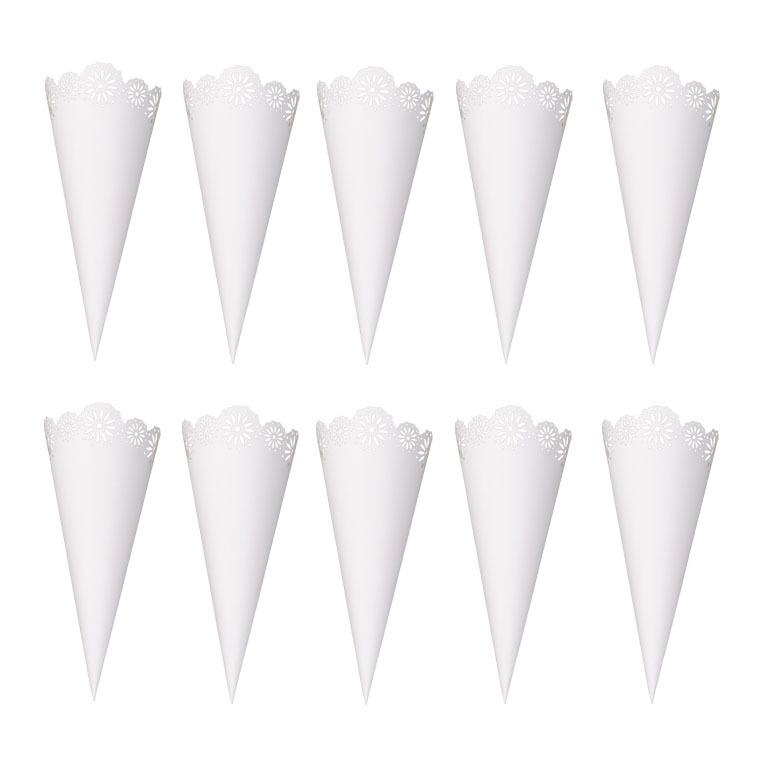 Elegant Wedding Confetti Paper Tube - White Lace Design
