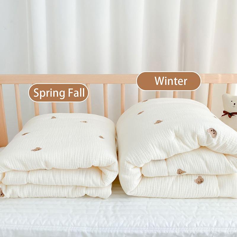 Cartoon Bear Bunny Baby Quilt Newborn Nap Quilts Soft Cotton Infant Blanket Spring Fall Winter Swaddle Wrapped Bedding 100*120CM