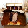 Anime Attack On Titan Bedding Set Kawaii Loli Boy Duvet Cover 3D Print Japan Cartoon Bed Quilt Cover Pillowcase No Sheets
