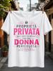 Pink And Italian Warning Slogan Propriet Privata Donna Pericolosa With Lock And Ornatal Layout Unisex All Tshirt