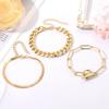3PCS Fashion Thick Chain Link Bracelets for Women Vintage Snake Chain Gold Color Silver Color Bangles Bracelets Set Punk Jewelry