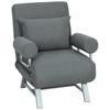 Single Bed Armchair 3 in 1 Folding Sofa Bed with Adjustable Backrest and Cushion for Living Room Bedroom 73x78x81 cm Grey