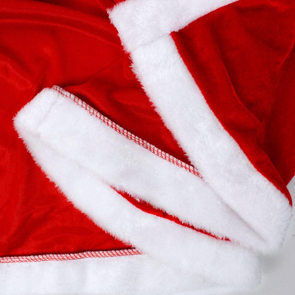 Plush Hooded Ponchos Polyester Christmas Cosplay Costume Windproof Red Xmas Cape Autumn Winter