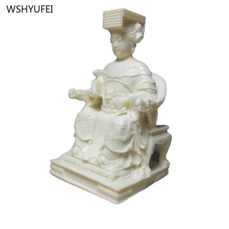 Ivory fruit wood carving Mazu Tianhou Sea God goddess Baoping Automobile Decoration Wooden crafts Gift