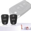 3 Buttons Remote Car Key Rubber Pad Fob Case Shell Black For Hyundai I10 I20 I30 For KIA Car Accessories