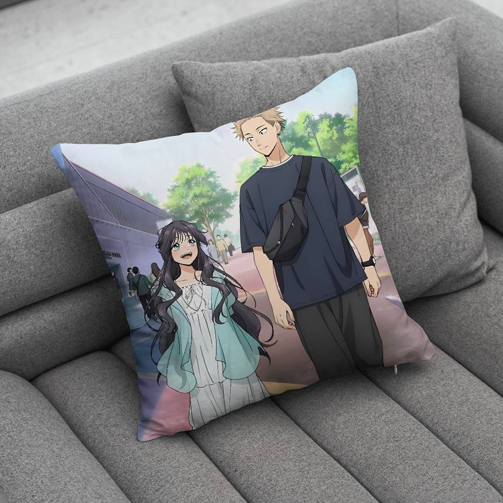 Kaoru HHana Comics Wa Rin To Saku Pillow Case For Home Bedroom Car Office Decoration Living Room Sofa Cushion Cover Suitable