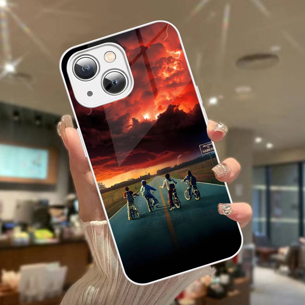 Hot S-Stranger T-Things For IPhone 14 13 12 Mini 11 Pro XS Max X XR 14 Plus Tempered Glass Cover